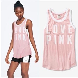 VS PINK logo Love Pink Muscle Tank Top